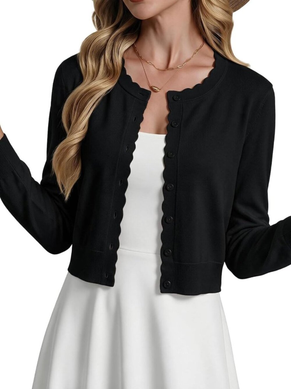 Chic Cropped Cardigan Sweater for Women | Stylish Bolero Shrug for Dresses